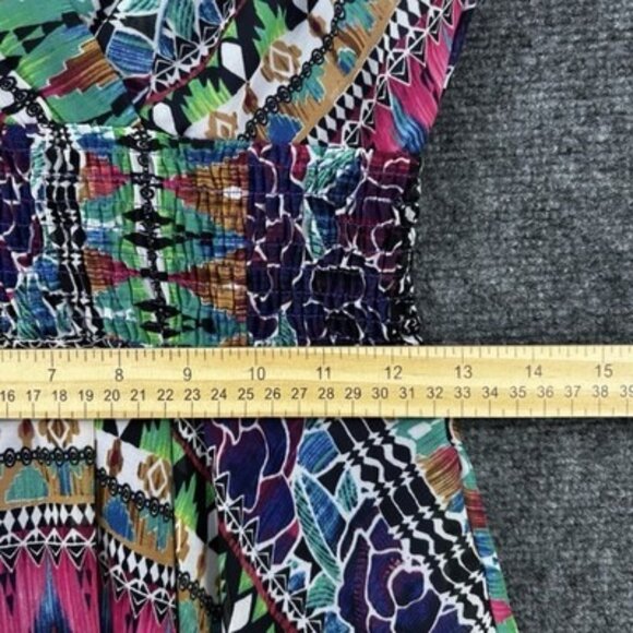 Rabbit Rabbit Rabbit Midi Asymmetrical Dress Women’s 6 V Neck Boho Festival - Picture 11 of 13